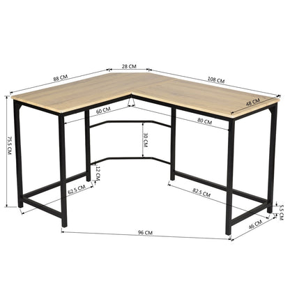 L Shaped Computer Wood Desk