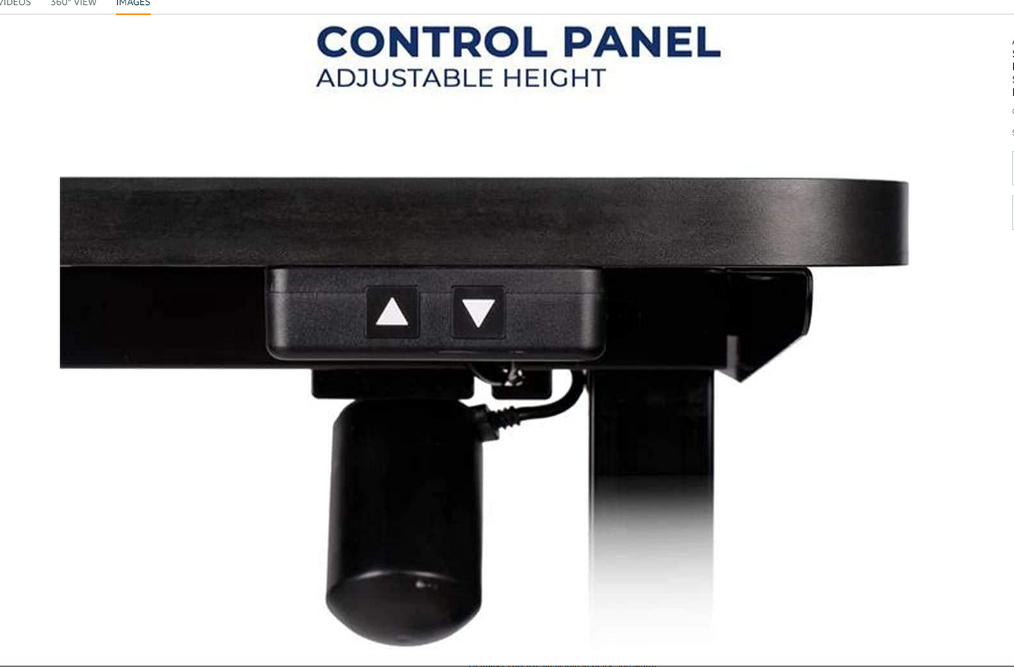 Whole Piece Electric Standing Desk 48 x 24 Inches Height Adjustable Desk