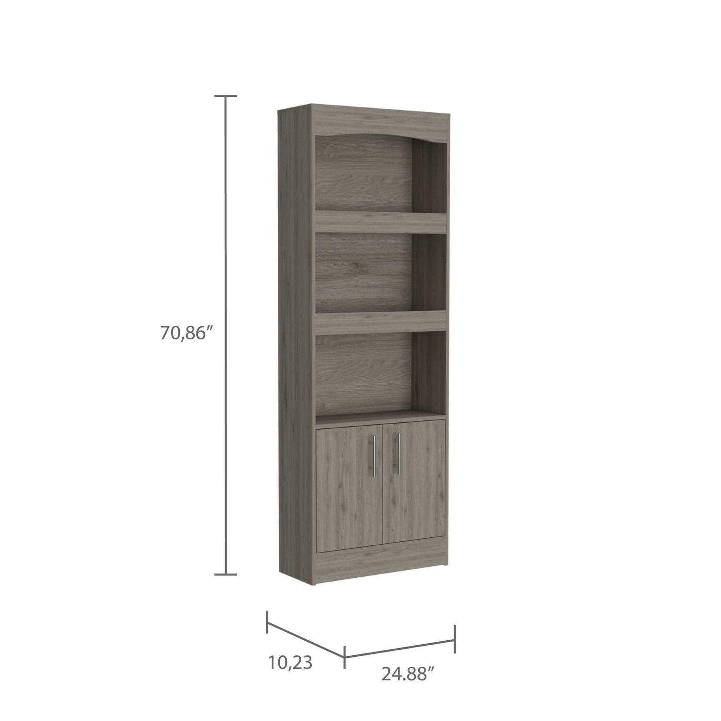 Coastal Haven 1-Drawer 3-Shelf Bookcase - Light Grey