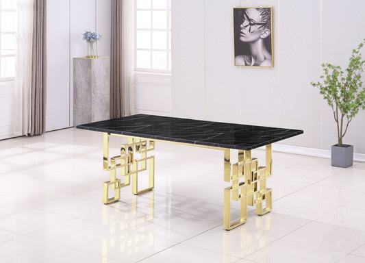 Elegant Gold Reflections Marble Table