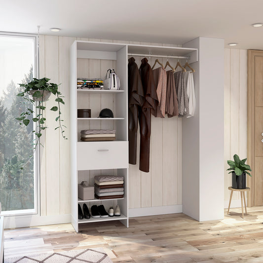 Nova Space 1-Drawer 4-Shelf Closet System - White