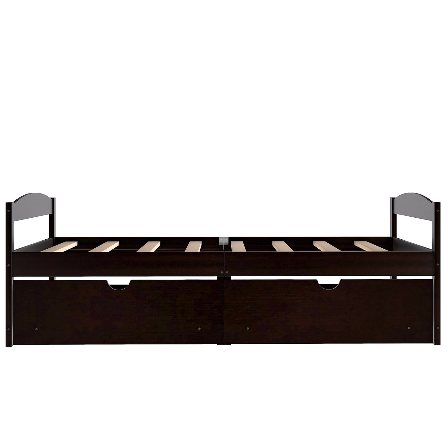 Espresso Dream Twin Platform Bed with Dual Drawers