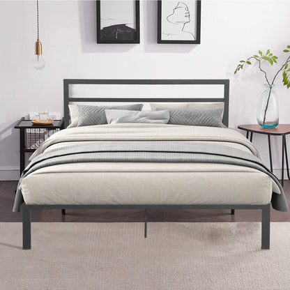 Zaker King Size Platform Metal Bed Frame - Gray