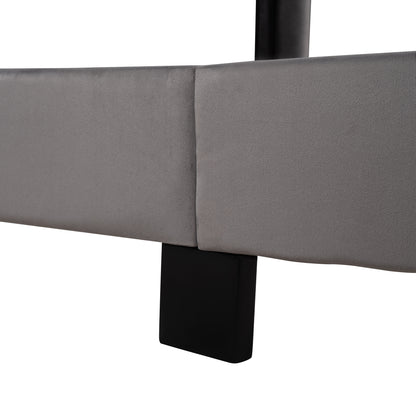 Royal Comfort Queen Size Velvet Upholstered Platform Bed - Gray