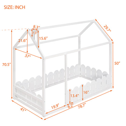 Dreamland Haven Twin Size Wood Bed House