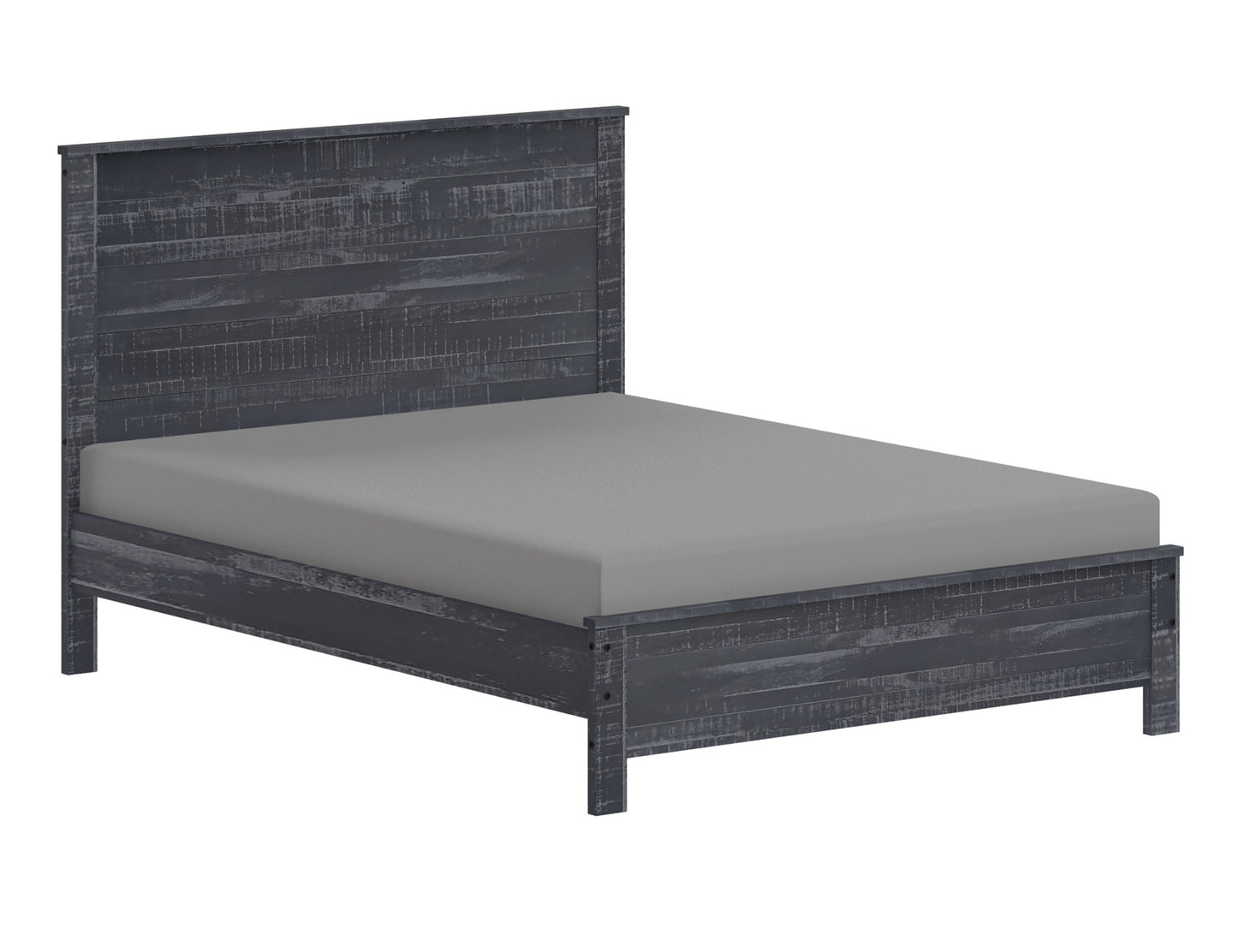 Eco Rustic Grey Wood Bed