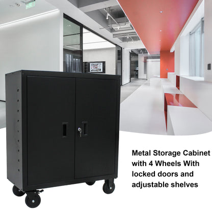 Secure Solution Storage Cabinet With 4 Wheels