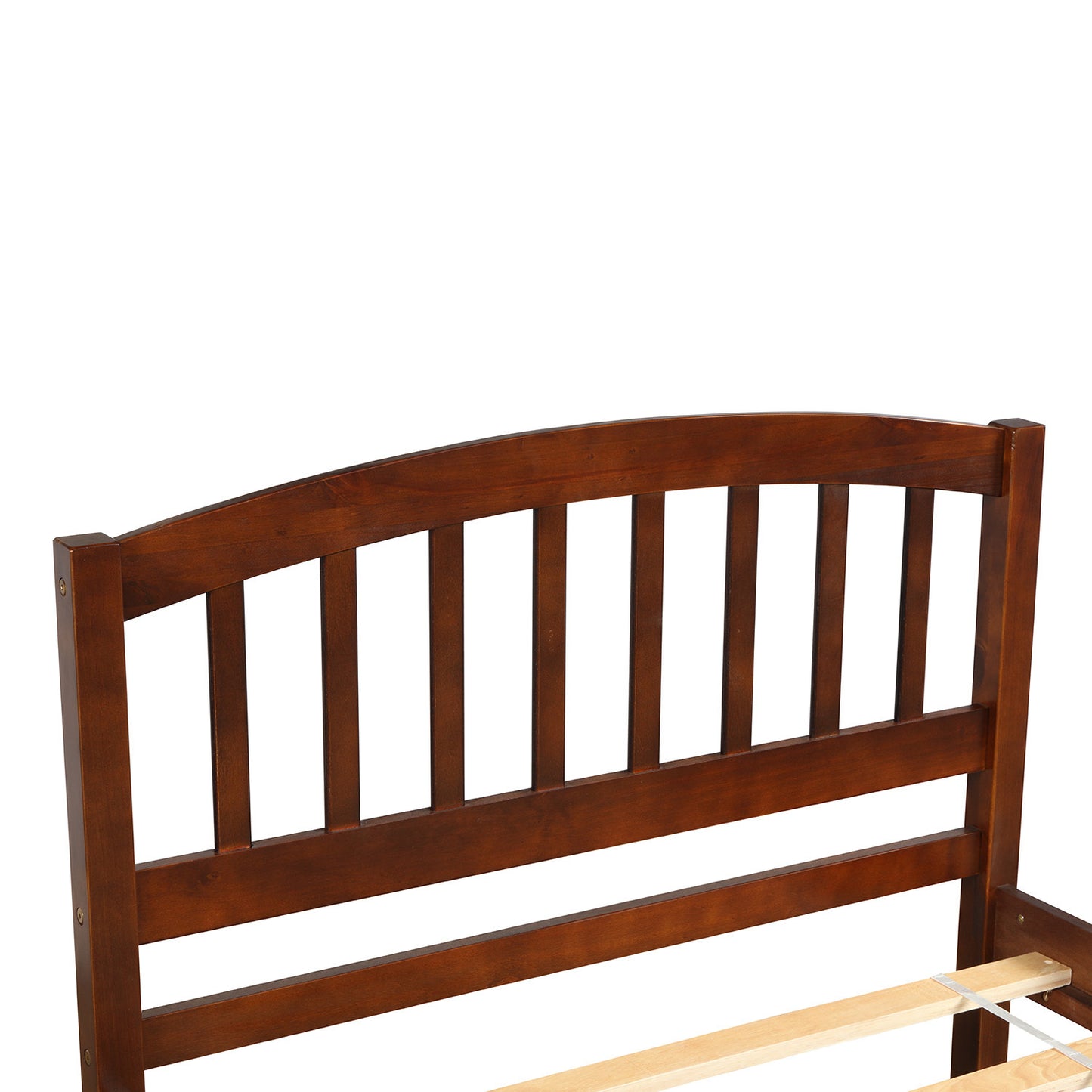 Walnut Dream Twin Platform Bed with Trundle