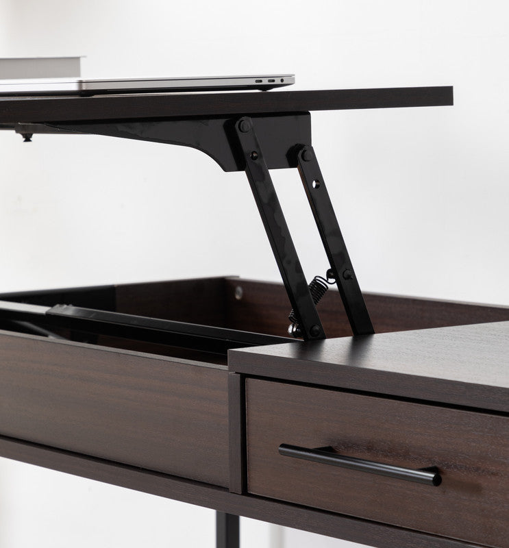 Lumina Walnut Wood Lift Top Desk with Secret Compartment and Drawer