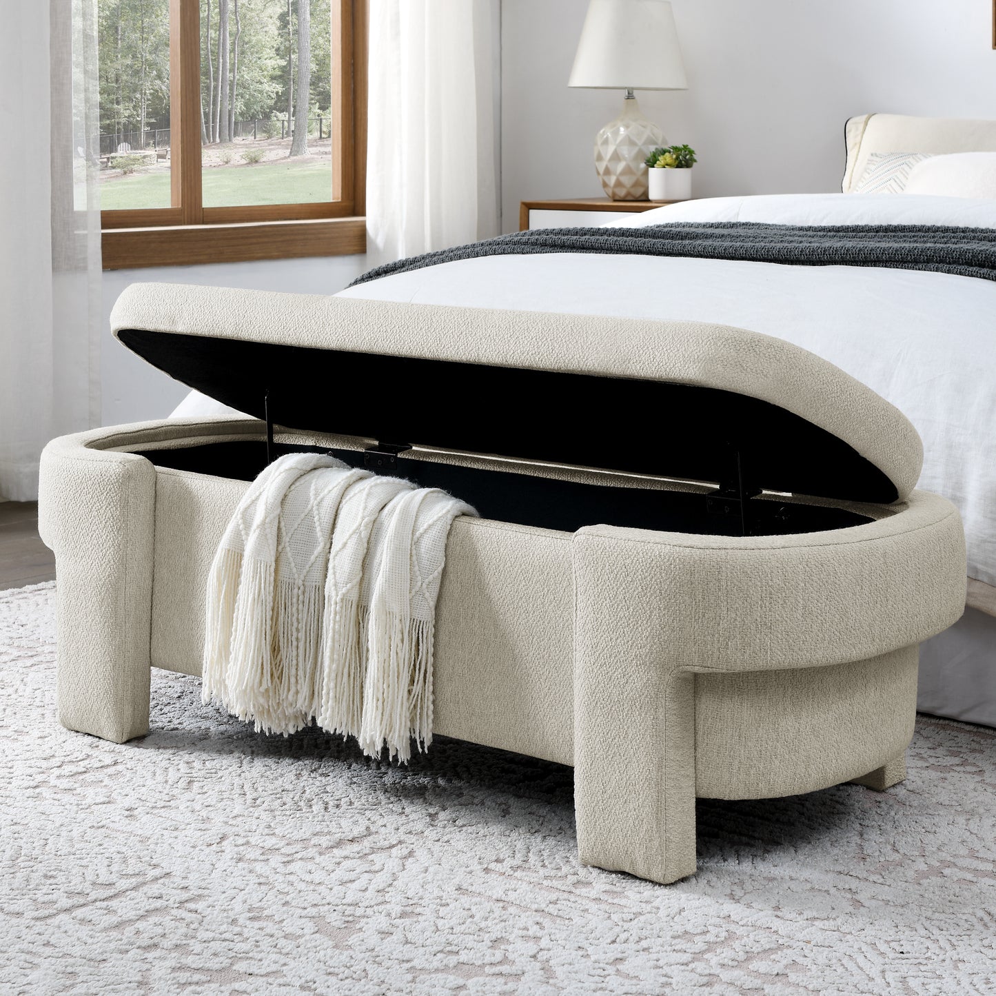 Elegant Haven Linen Storage Bench
