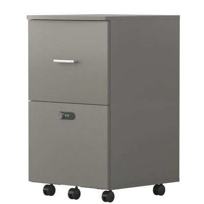 Secure File Cabinet - White Gray
