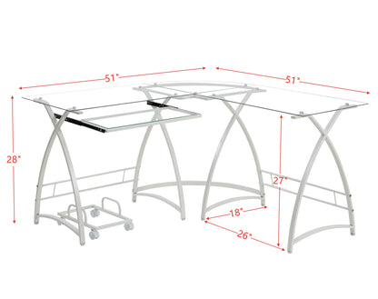 Luxe Glass Computer Desk