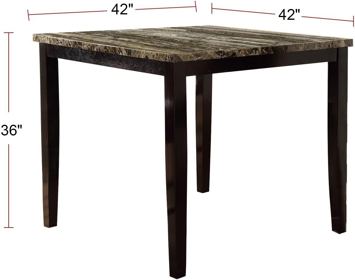 Elegant Birch Marble 5pc Dining Set
