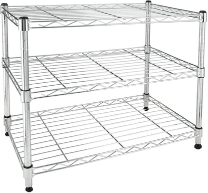 Simple Deluxe III 3-Tier With Wheels- Silver