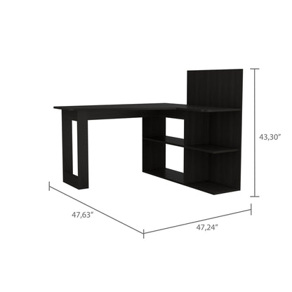 Tech Pro 4-Shelf L-Shaped Computer Desk - Black