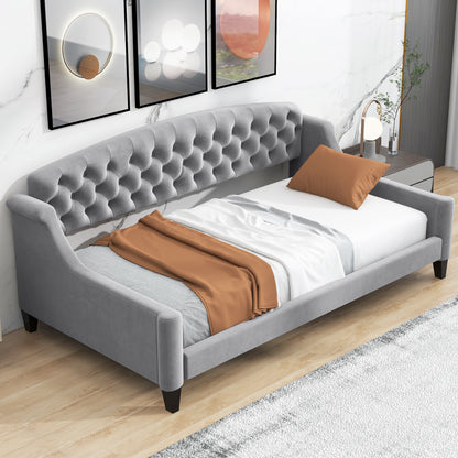 AF Luxury Tufted Button Twin Size Daybed - Gray