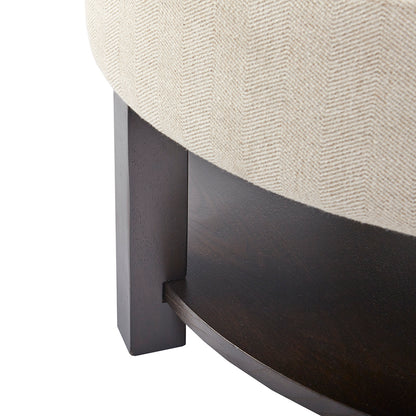 Miller Round Storage Ottoman - Beige