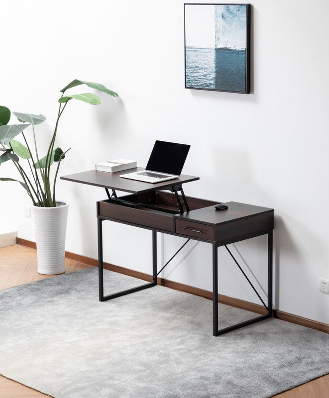 Lumina Walnut Wood Lift Top Desk with Secret Compartment and Drawer
