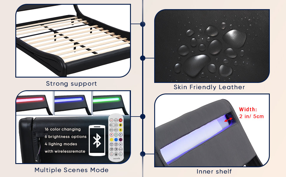 WaveGlow Queen Bed Frame