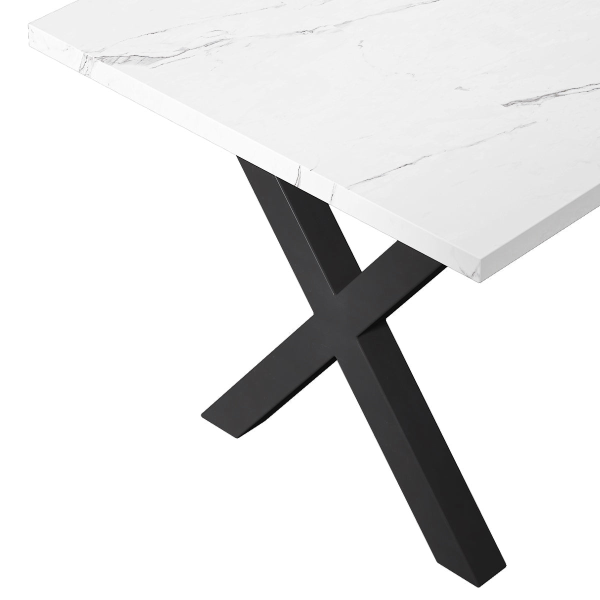 Elegant Marble X-Shape Dining Table