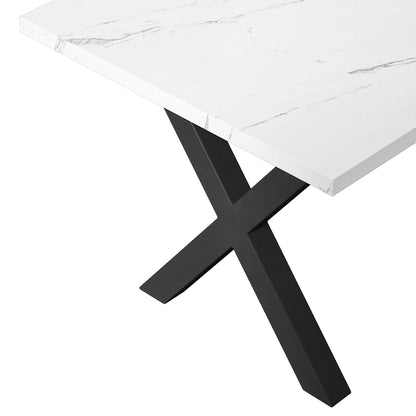 Elegant Marble X-Shape Dining Table