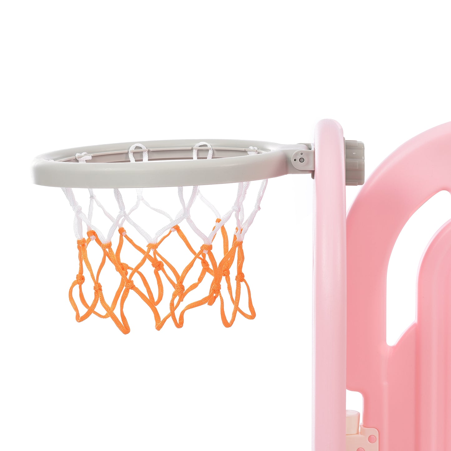 Kids Playground Climber Freestanding Slide Playset - Pink