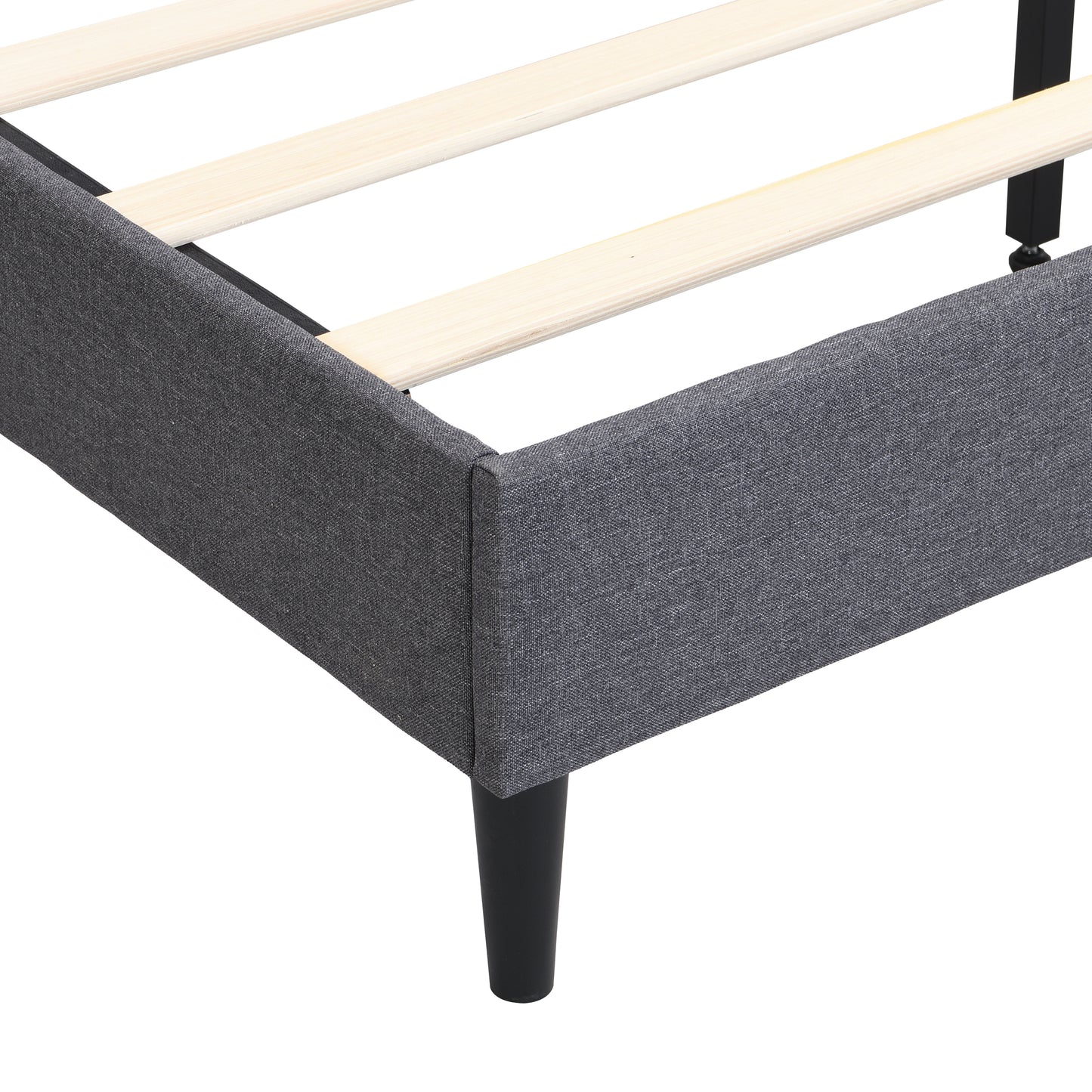 Elegant Queen Size Platform Bed Frame - Gray