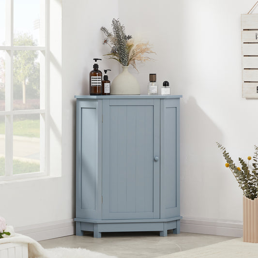 Modern Triangle Corner Cabinet - Blue