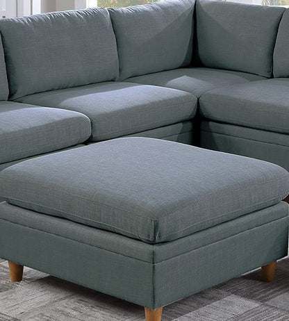 Wooden Legs Ottoman - Grey