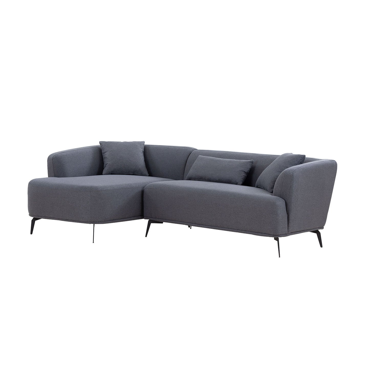 Elegant Comfort L-Shape Lounge Sofa - Dark Gray