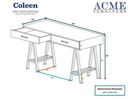 Coleen Desk in Black High Gloss & Chrome