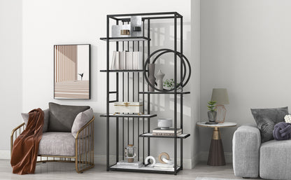 Metal Frame Storage Large Bookshelf Furniture, White