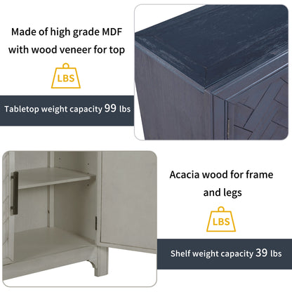 Living Console 40'' Modern Sofa Table with 2 Shelves