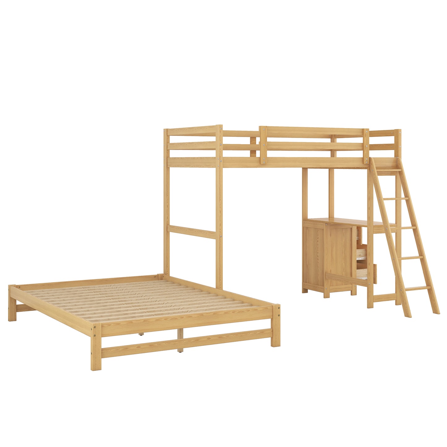 Nature's Haven Twin Full Desk Bed
