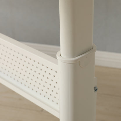 Standing Desk with Metal Drawer Adjustable Height (White Tabletop)