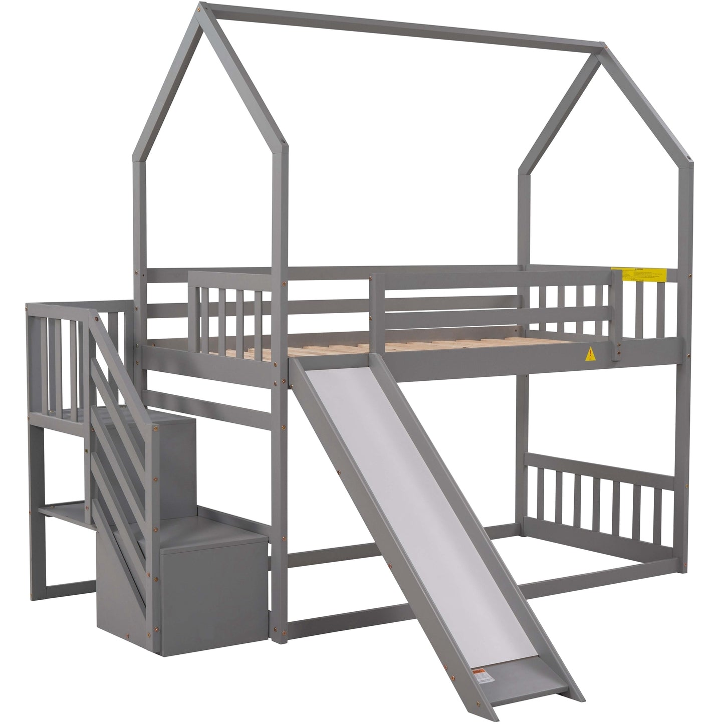 Slide and Store Twin House Bunk Bed
