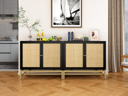 Rattan Black Frame Cabinet