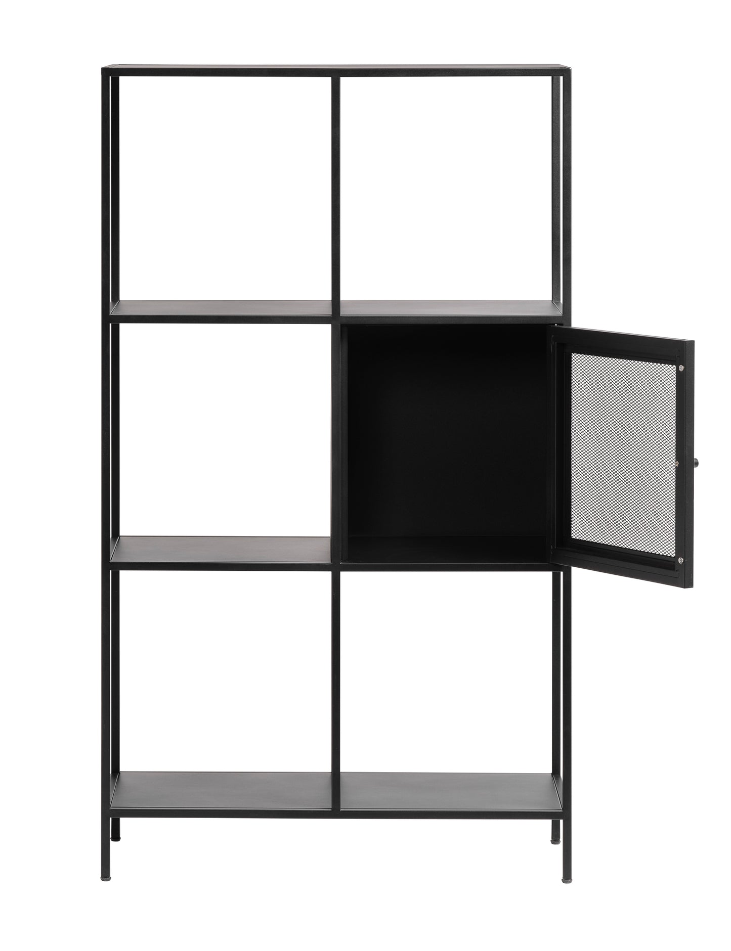 Noir I Metal Mesh Door  Storage Bookcase