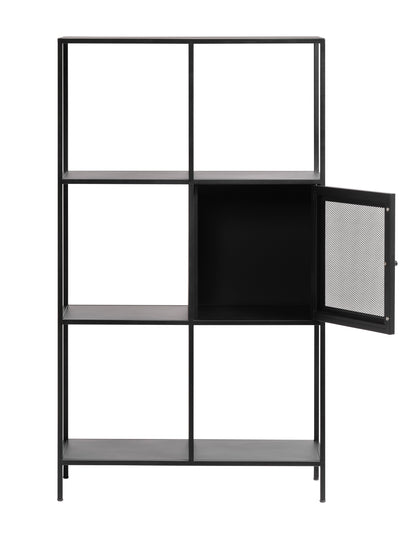 Noir I Metal Mesh Door  Storage Bookcase