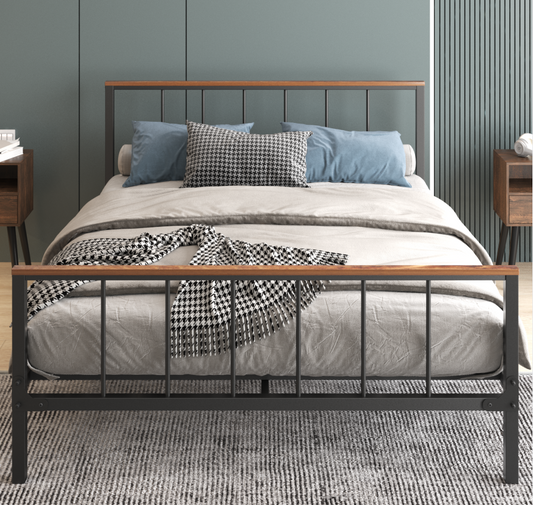 Marsh Full Size Metal Platform Bed - Black