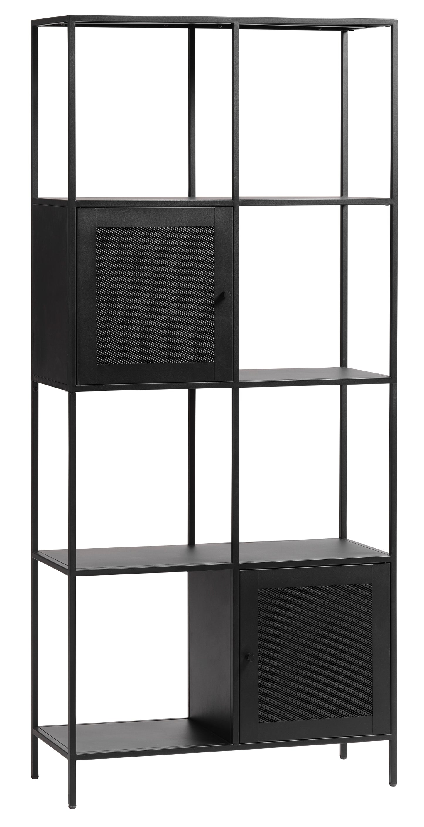 Black Metal 2-Door Bookcase