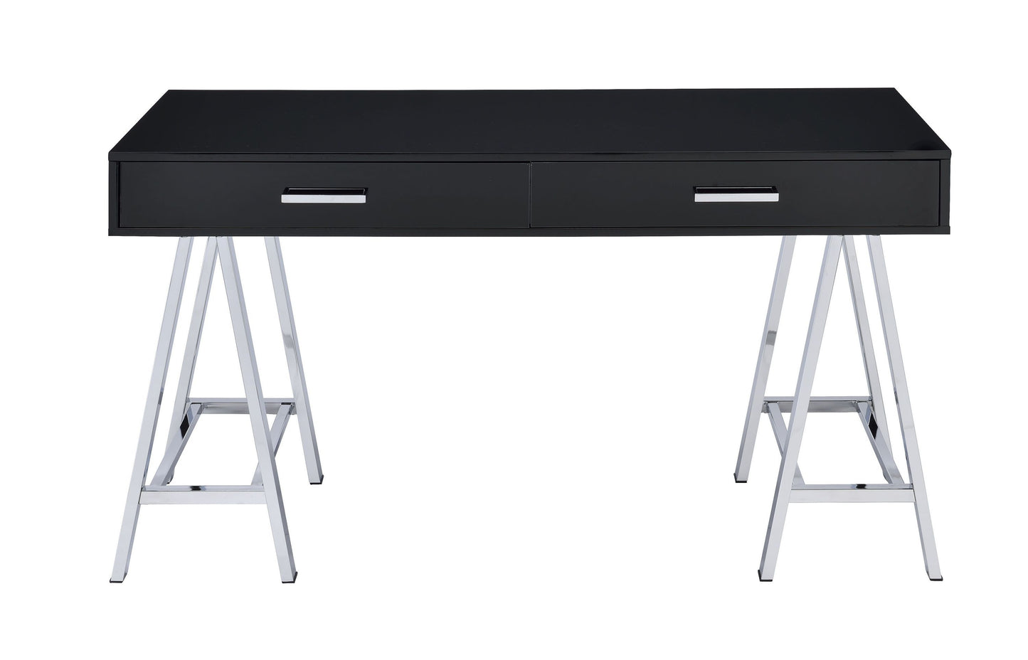 Coleen Desk in Black High Gloss & Chrome