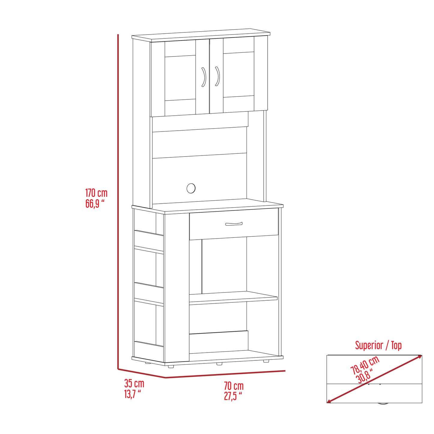 Bella Pantry Cabinet - White