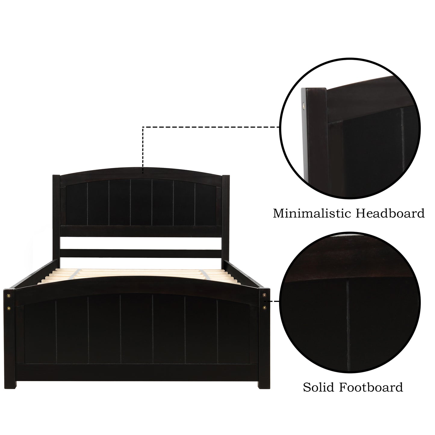 ElegantDream Wood Platform Bed