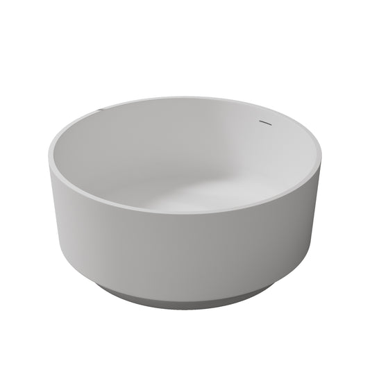 Moji 49" Round Solid Surface Bathtub - White