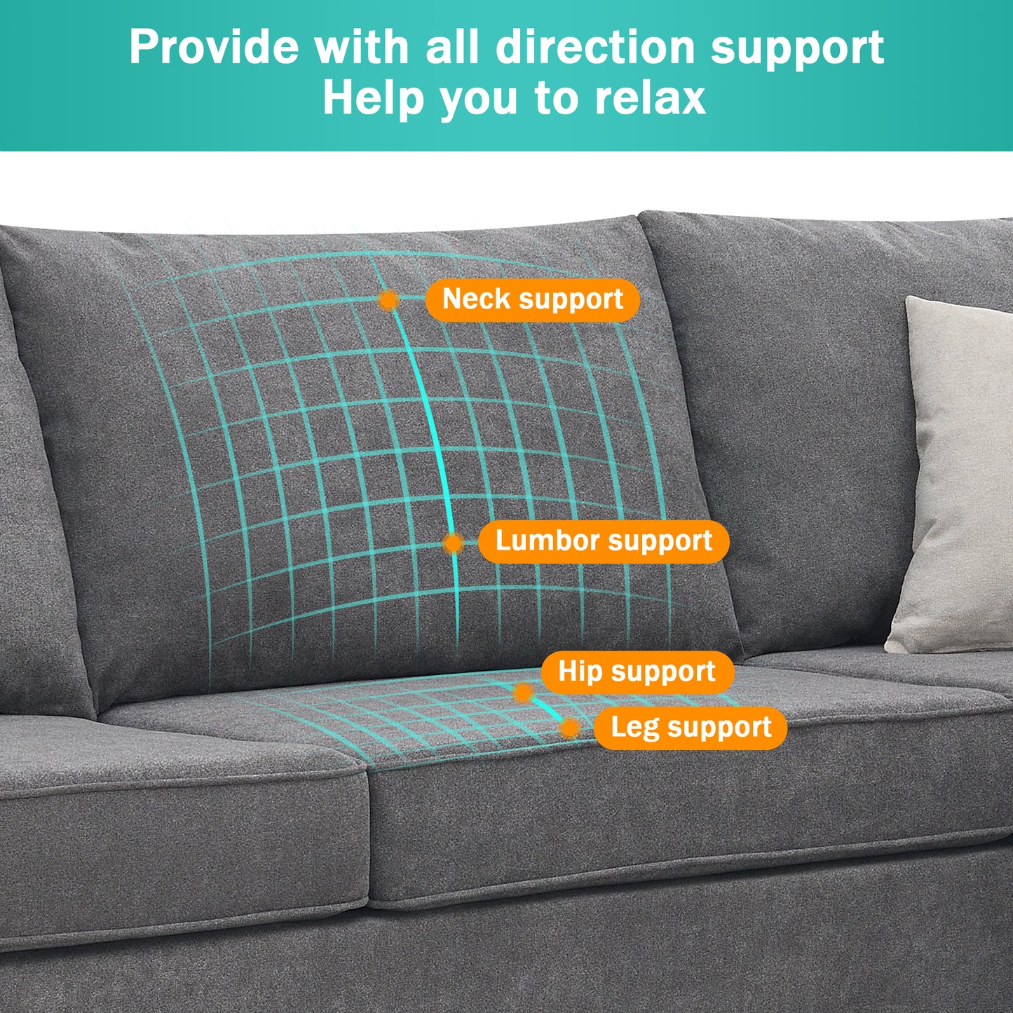 Luxury Comfort Living: Modern L-Shaped Sectional Sofa