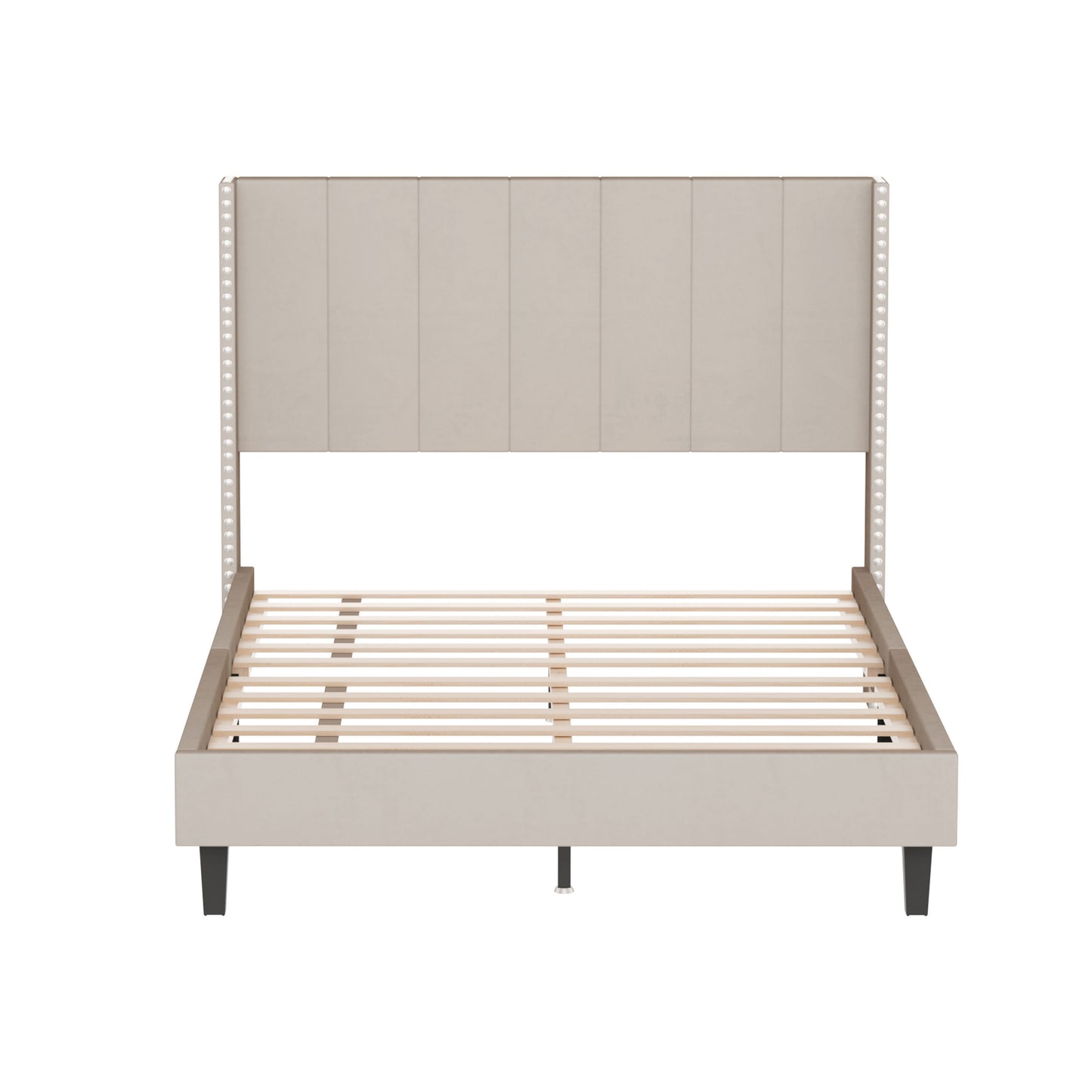 Bazu Full Size Platform Bed Frame - Beige