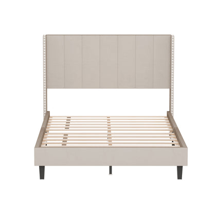 Bazu Full Size Platform Bed Frame - Beige