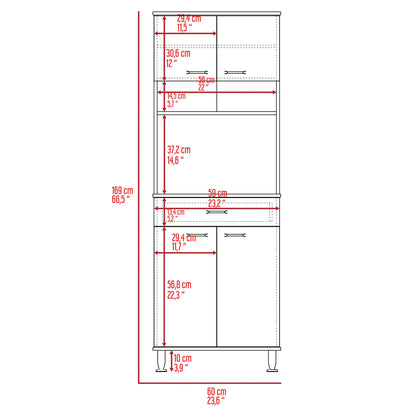 Pure Kitchen Pantry with Countertop - Light Oak