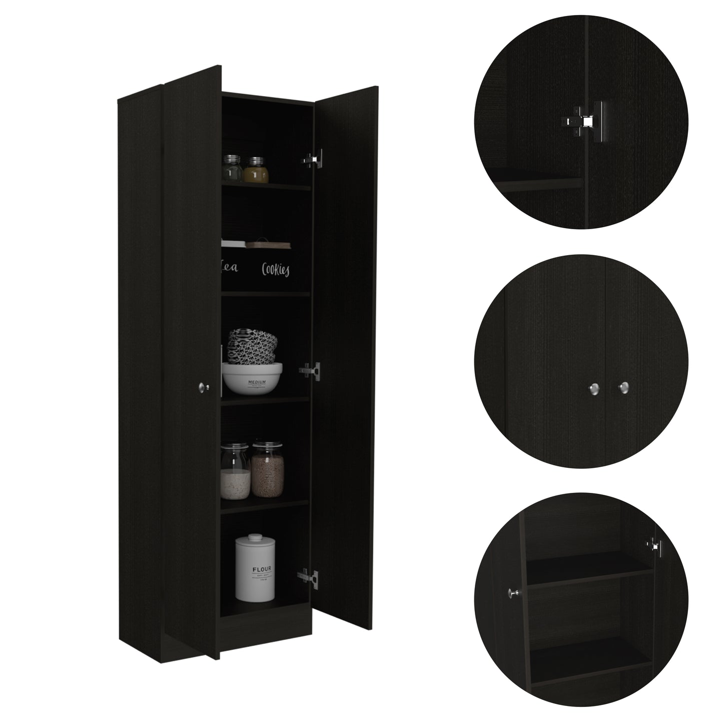 Max Storage Pantry Cabinet - Black